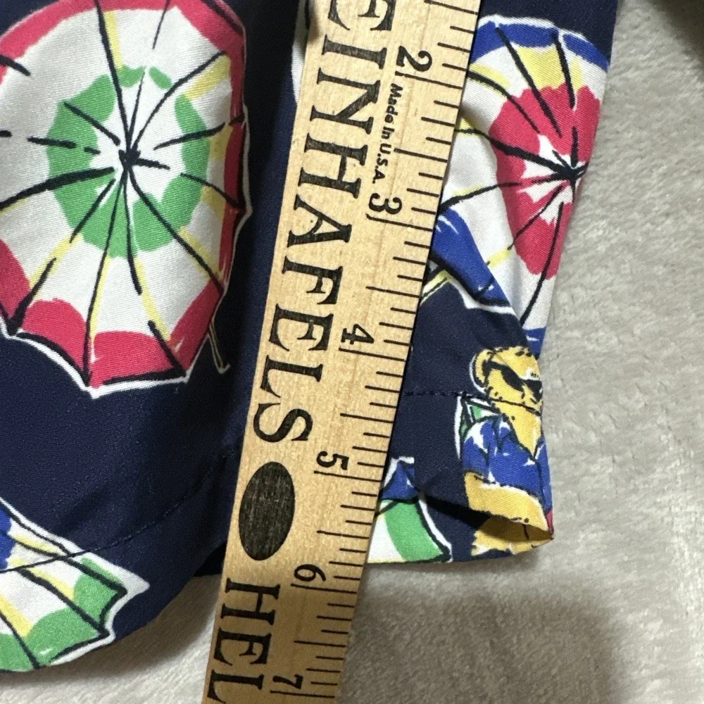 POLO‎ RALPH LAUREN Swim Trunks Shorts Men's S Blue Bear Umbrella Elastic & Lined